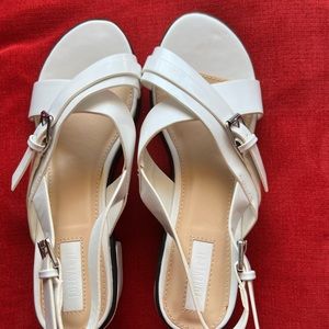 Forever 21 white patent sandals
